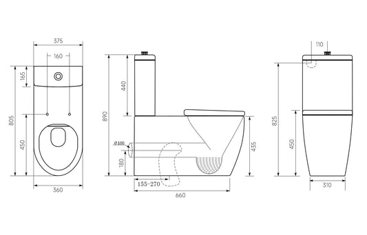 Opale Rimless Back to Wall Care Toilet Suite with Backrest