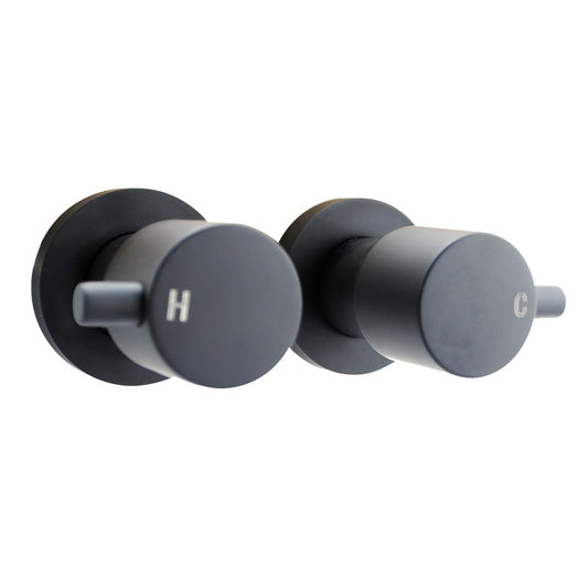 Round Black Shower Wall Taps