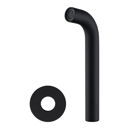 LUCID PIN Series Round Black Bathtub/Basin Wall Spout(60mm Flat Back Plate)