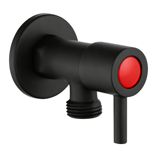 Round Black Toilet Stop Tap(One Pair)