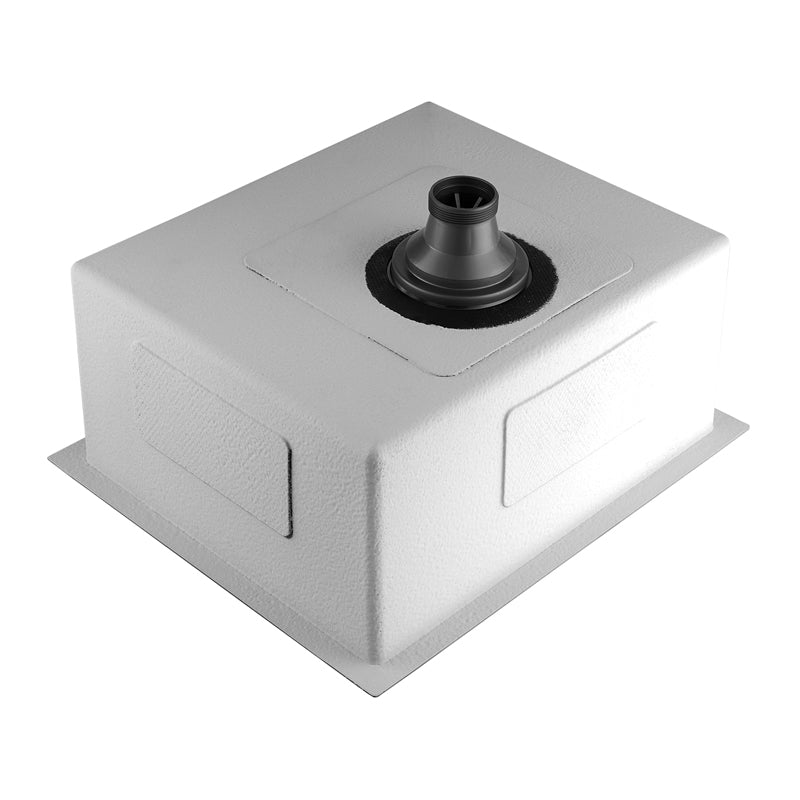 Round Corner Dark Grey Stainless Steel Handmade Single Bowl Kitchen Sink 510*440*230mm(with dark grey waste)