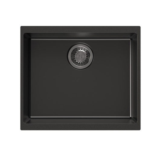 Black Carysil Enigma N100S Granite Single Bowl Stone Kitchen Sink 530*460*200mm
