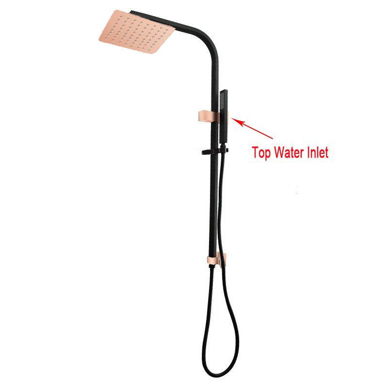 10'' Square Black&Rose Gold Shower Station(Top Water Inlet)