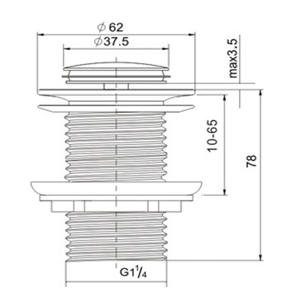Ceramic Pop Up Waste - Non Overflow - Matte White