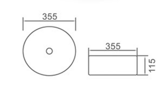 360mmx360mm Above Counter Basin - Silky Silver