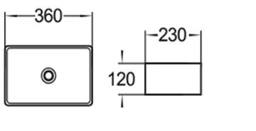 395mmx240mm Above Counter Basin - Gloss White