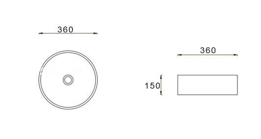 360mmx360mm Above Counter Basin - Gloss White