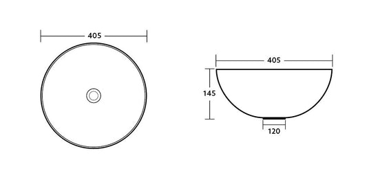 395mmx395mm Above Counter Basin - Gloss White