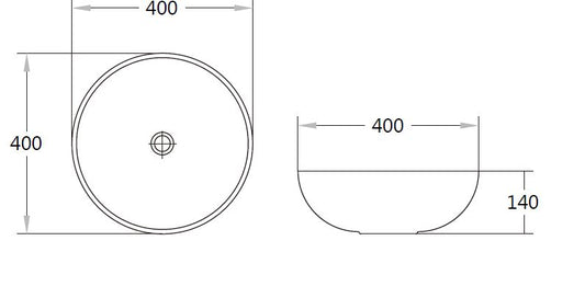 400mmx400mm Above Counter Basin - Matte Grey