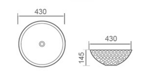 430mmx430mm Above Counter Basin - Rose Gold
