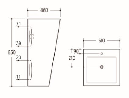 510mmx460mm Pedestal Basin - Gloss White