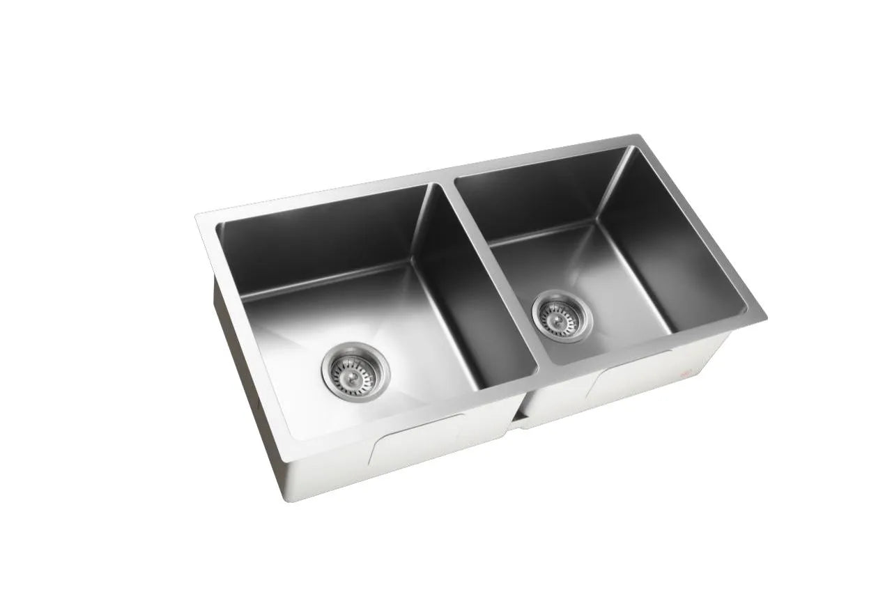 860mm Stainless Steel Kitchen Sink with Drainer - Single Bowl - Gun Metal