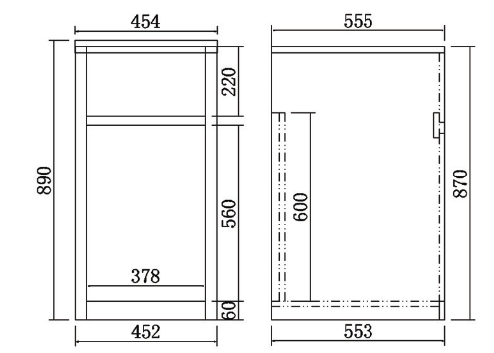 454mm 35L Stainless Steel Laundry Tub with PVC Cabinet - Matte Black