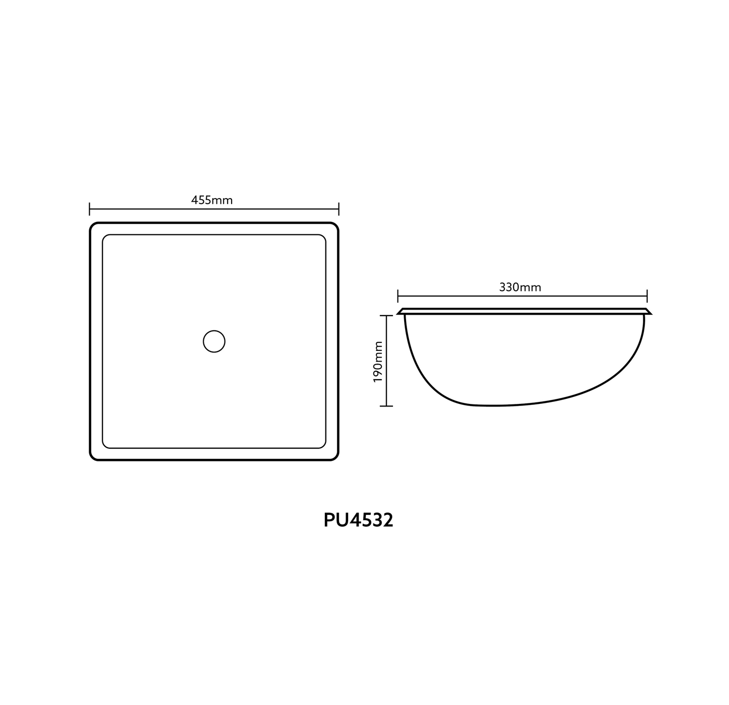 460mmx330mm Under Counter Basin - Gloss White