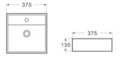 385mmx385mm Above Counter Basin - Gloss White