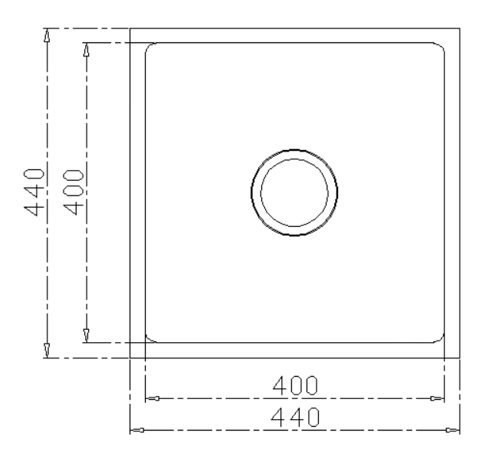 Quadra 440mm Single Bowl Sink - Brushed Stainless