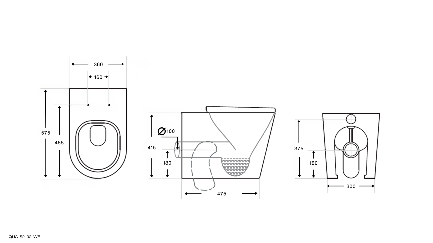 Quay S2 Rimless Wall Face Pan