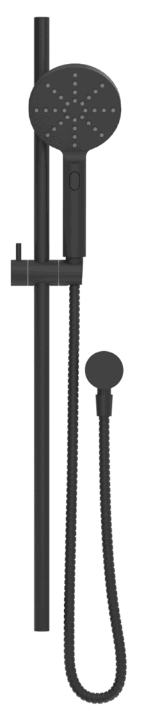 Mica Shower Head on Rail Round - Black