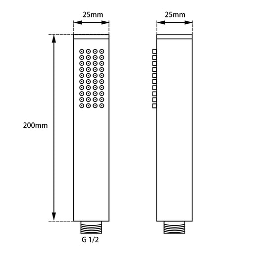 Round Single Function Gun Metal Grey Brass Handheld Shower