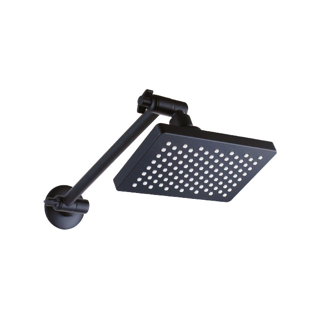 Renew 150x90mm Rectangular Shower Head & Link lock Arm - Matte Black