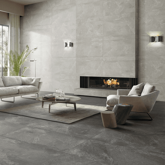 ROCCIA SERIES - CHARCOAL GRANULATED Finish - 600X1200 | 1.44 SQM / 2 PCS PER BOX