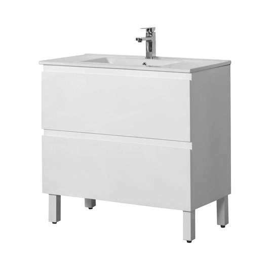 900mm Revive Floor Vanity PVC - Cabinet Only - Matte White