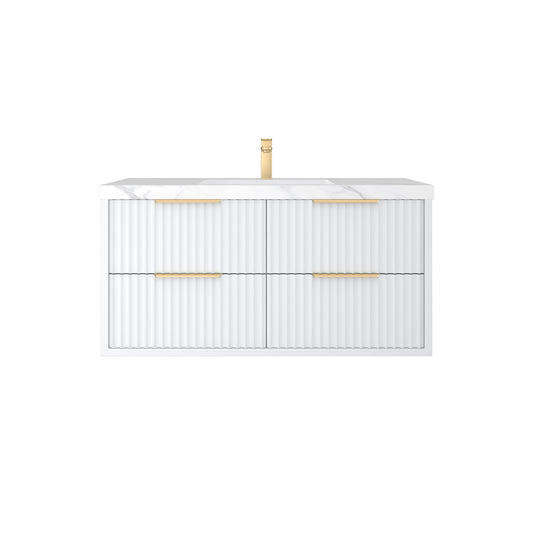 1200mm Rome Wall Hung Vanity PVC - Cabinet Only - Single Bowl - Matte White