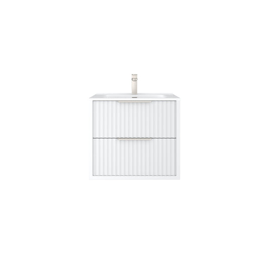 600mm Rome Wall Hung Vanity PVC - Cabinet Only - Matte White