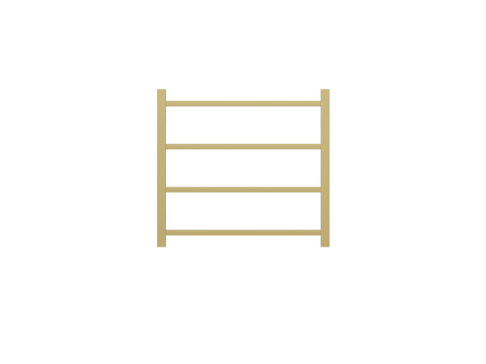 Spirit 4 Bar Heated Towel Rail - Brushed Brass