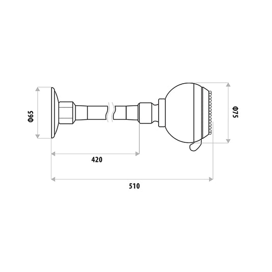 SAT Shower W/- Cobra-Flex Arm * - Chrome