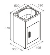 500mm 30L Stainless Steel Laundry Tub