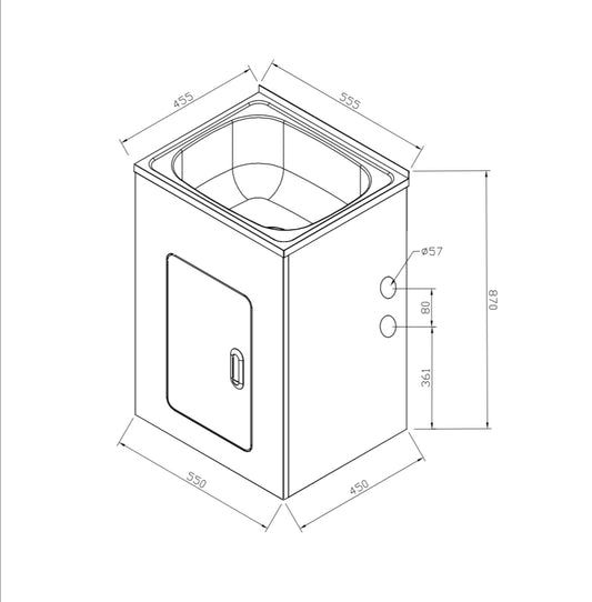 555mm 35L Stainless Steel Laundry Tub