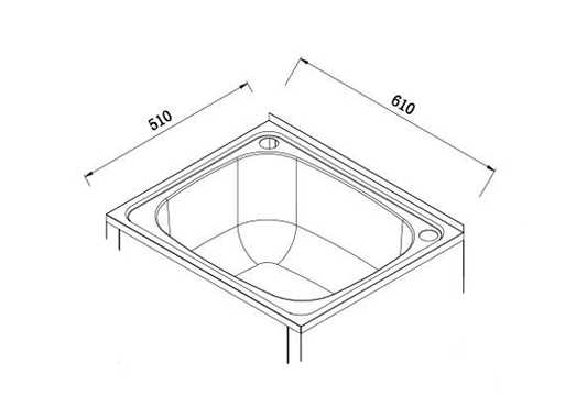 600mm Sink 600x500x200mm