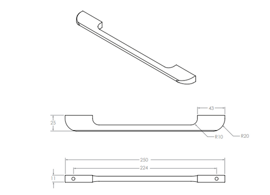 Plus Handle 224 cc Chrome