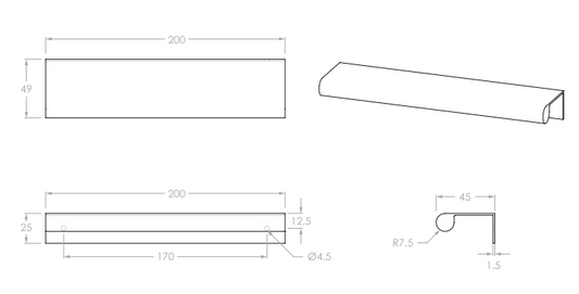 Fringe Handle 160 cc Matte Black