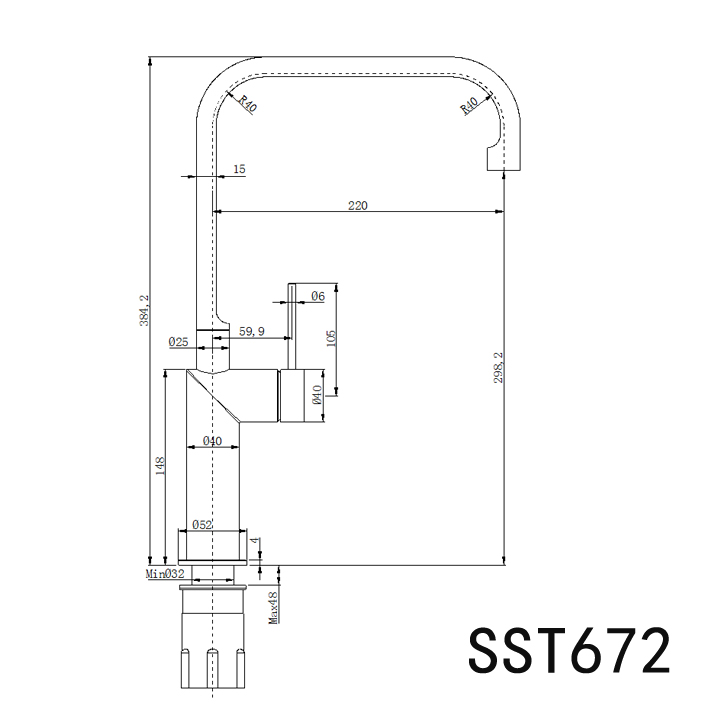 Elle 316 Sink Mixer - PVD Copper