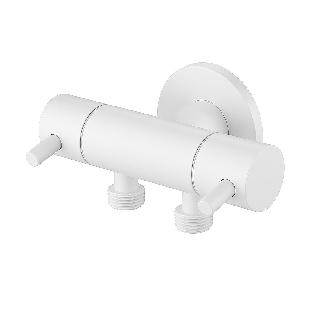 Dual Control Mini Cistern Cock - White