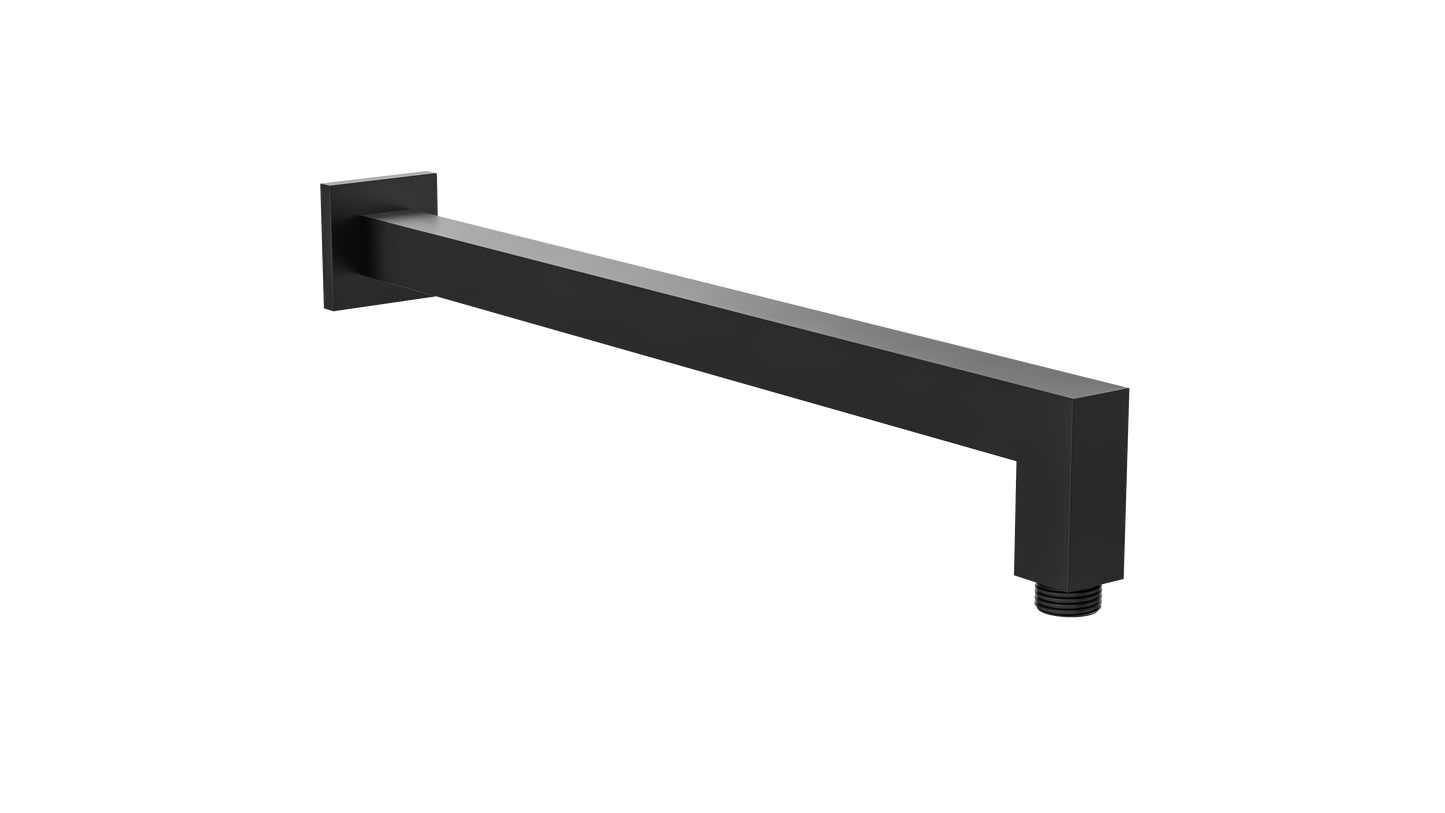 Tiana 400mm Square Wall Shower Arm - Matte Black