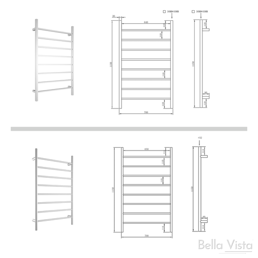 Square Towel Ladder 1150x700mm