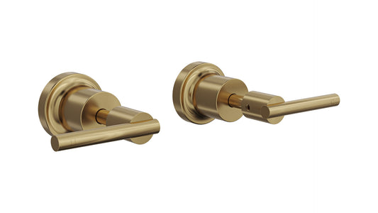 Tre Lever Handle Wall Top Assemblies - Brushed Brass