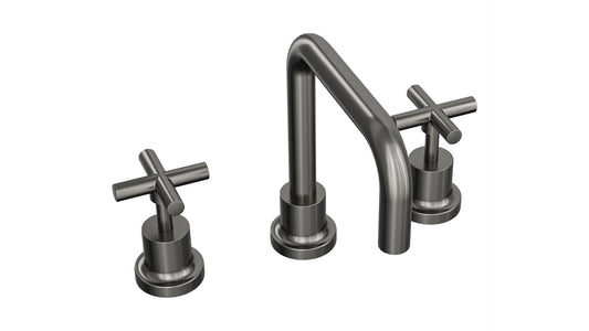 Tre Cross Handle Basin Set - Gunmetal