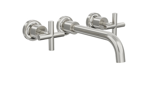 Tre Cross Handle Bath Set - Brushed Nickel