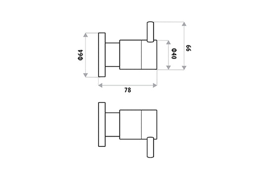 ELLE Wall Top Assembly pair - Matte Black