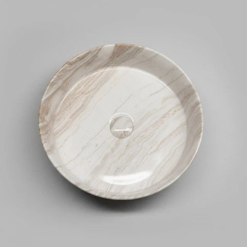 405*405*130mm Stone-look Glossy Finish Above Counter Basin