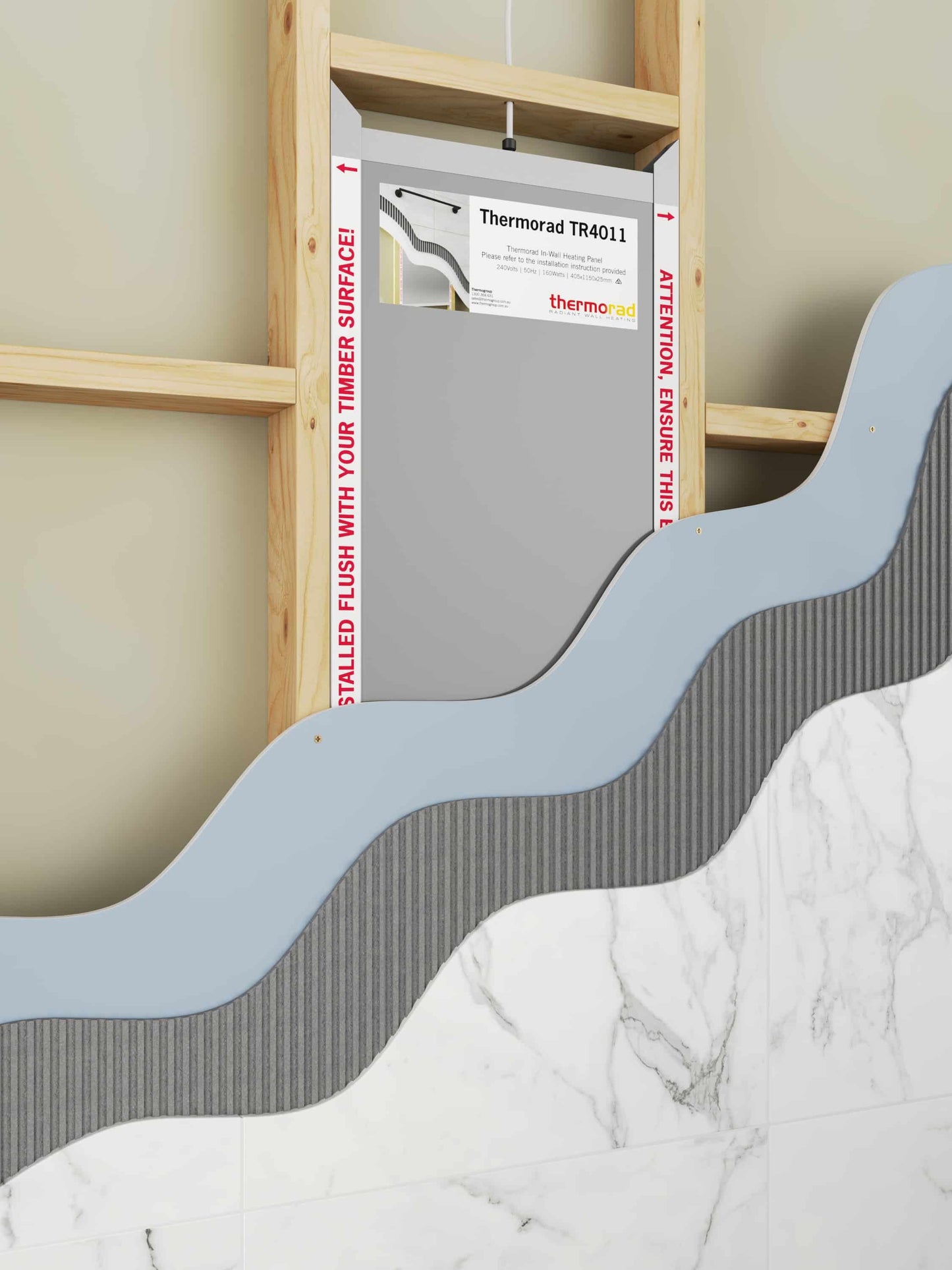 555x850mm Thermorad In-Wall Heating System
