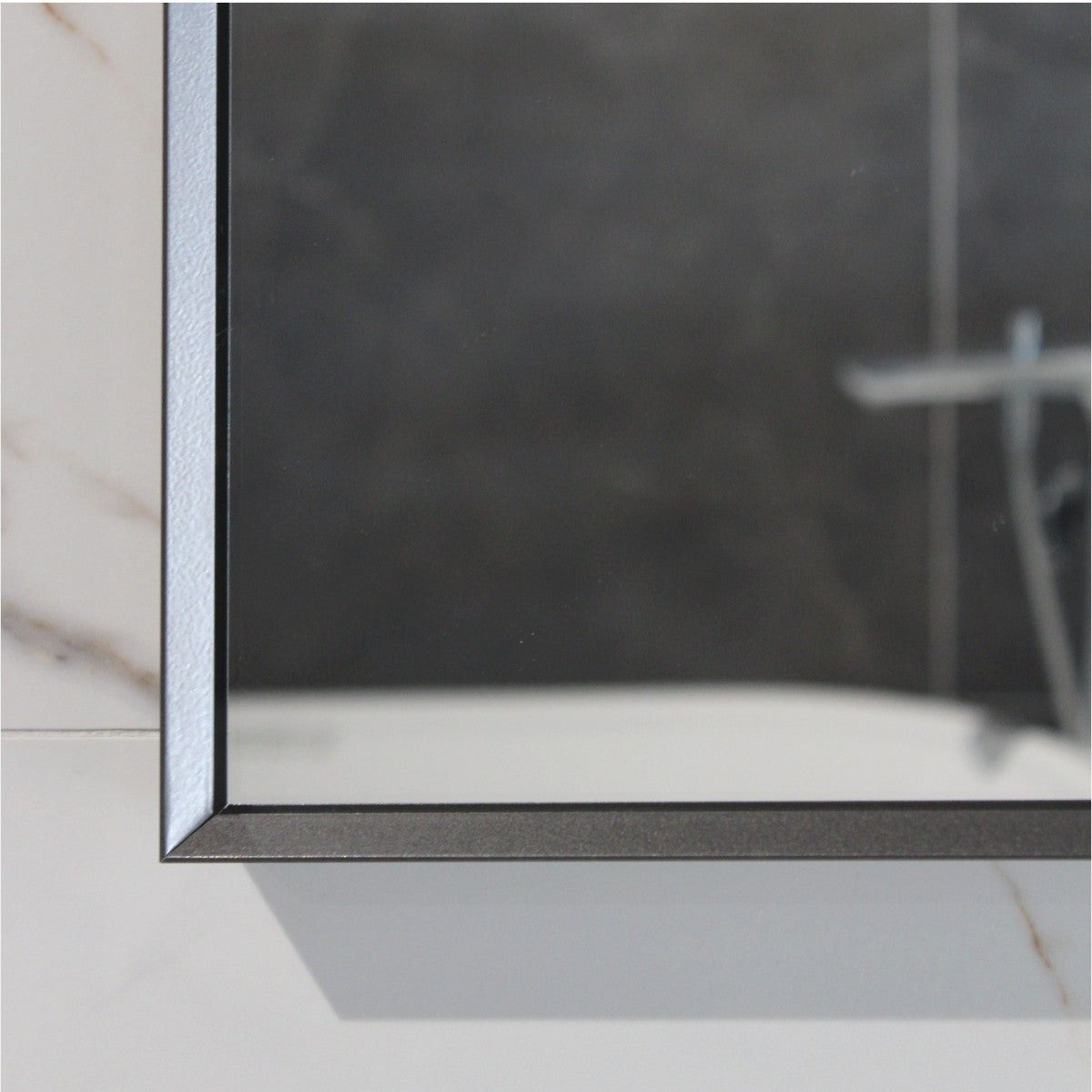 Uni-Gunmetal Grey Arch Framed Mirror - 600x900mm