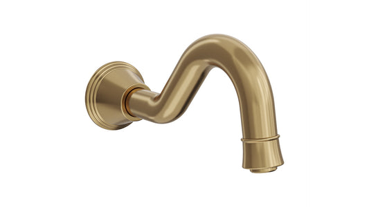 Vintage Wall Mount Bath Spout - Brushed Brass