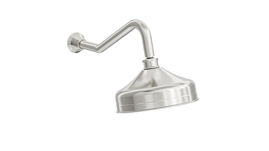 Vintage Wall Shower Arm with 210mm Head - Brushed Nickel