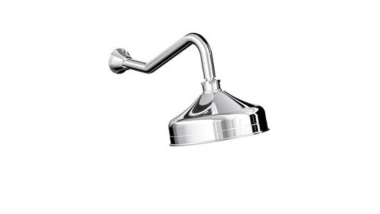 Vintage Wall Shower Arm with 210mm Head - Chrome