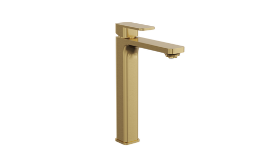 Zia Tall Basin Mixer - Brushed Brass